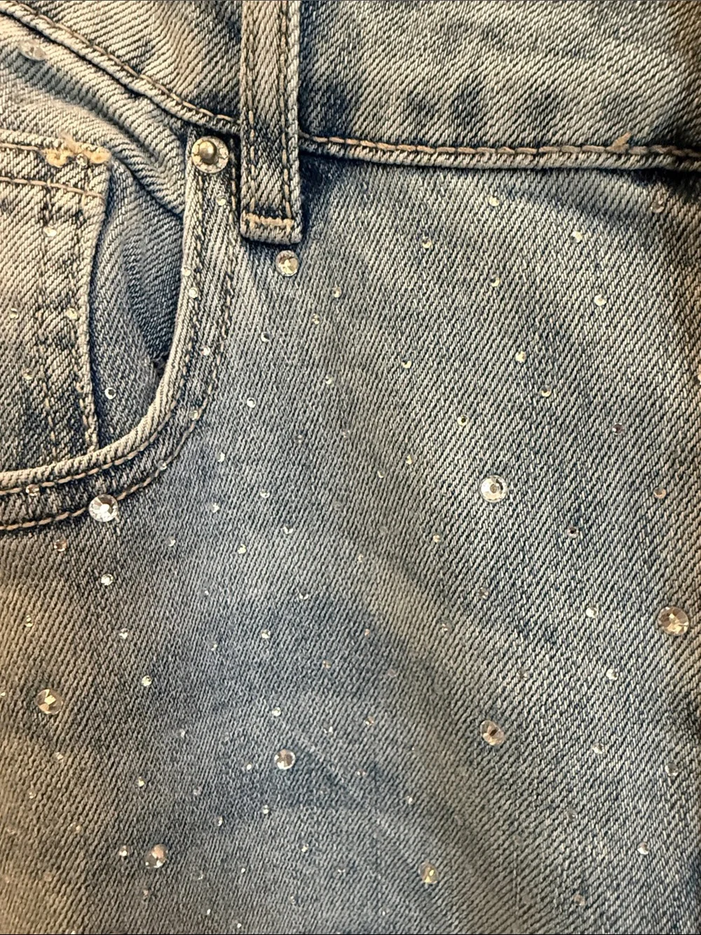 L/C  COLLECTION Light Wash Embellished Straight Jeans